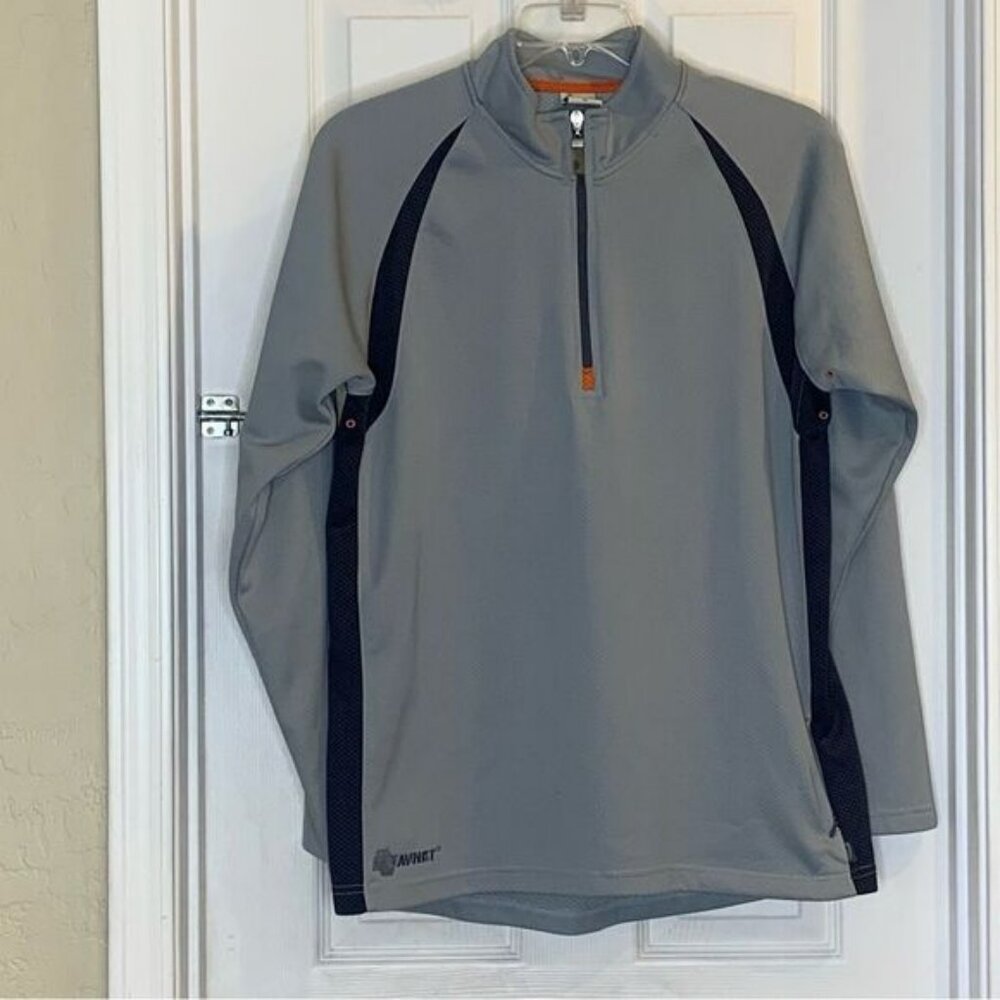ALO Yoga Cool Fit Gray and Black Quarter-Zip Pullover size XL